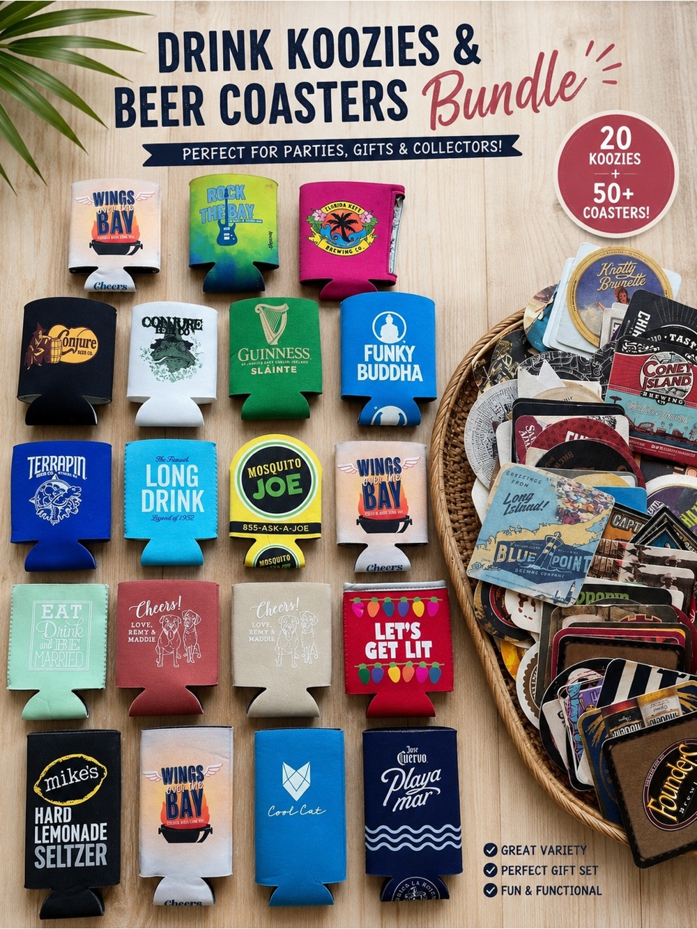 Bundle of Drink Koozies & Coasters